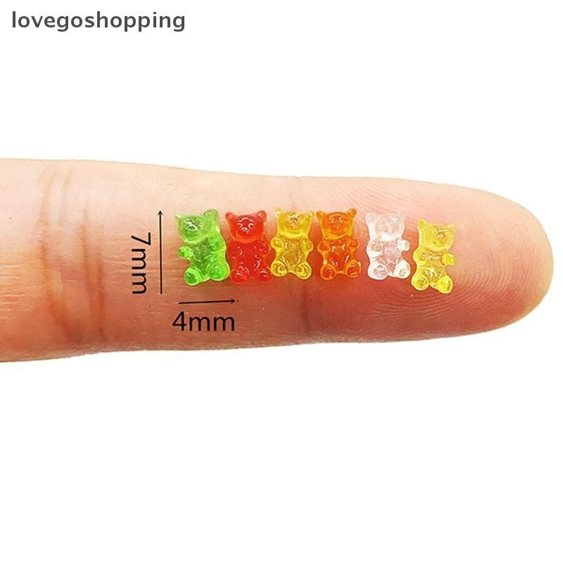 [lovego] 20 Unidades Mini Resina Colorida Enfeites De Urso Faça Você Mesmo Artesanato Casa De Bonecas Decoração De Doces