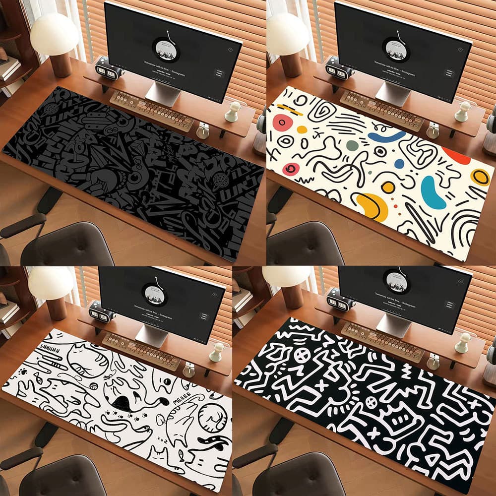 Tapete De Rato Antiderrapante De 80 Polegadas30 cm Mesa Grande Longo Para Computador-Graffiti
