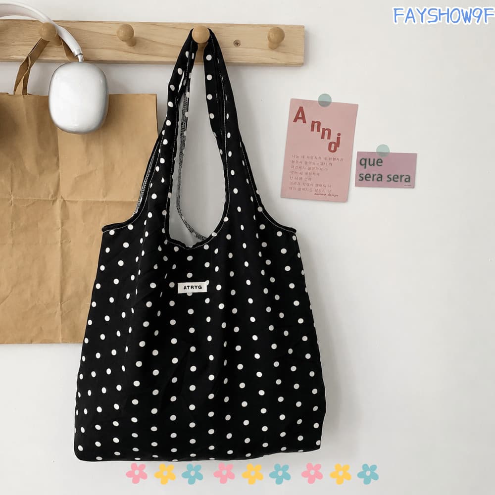 Bolsa De Ombro FAYSHOW , Sacola Dobrável De Grande Capacidade , Bolsas Hobo Leves De Bolinhas Da Moda