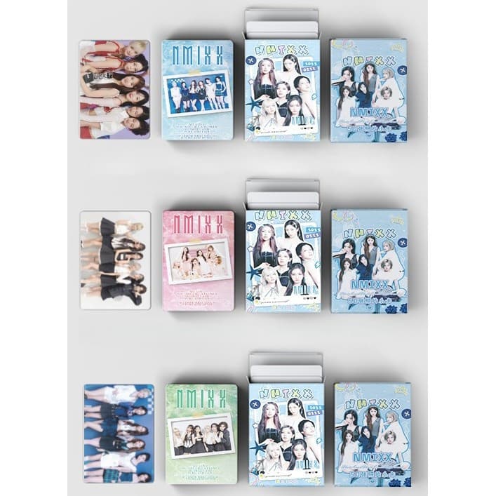 50-55pcs NMIXX Photocards Azul Dia Dos Namorados Laser Holograma Lomo Cartões LILY HAEWON SULLYOON BAE JIWOO KYUJIN Post