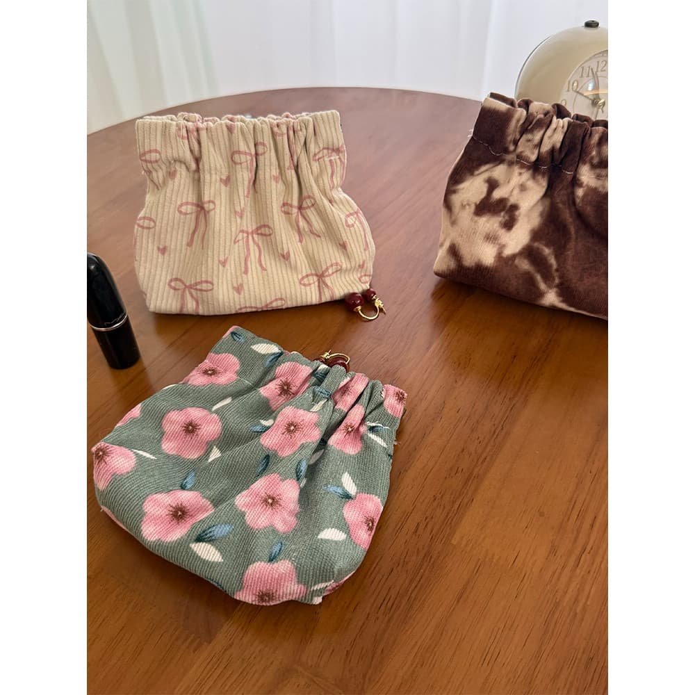 Saco de armazenamento pequeno saco estilhaços abertura automática fechamento coreia ins Floral tia toalha saco de armaze