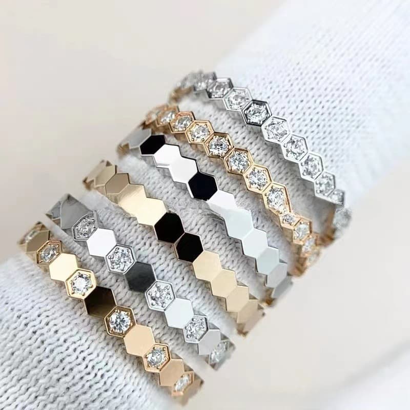 Anel de Aço Titânio para Mulheres, Anel de Casal, Design Estreito, Anel de Moda Masculino, Joia 18K que Não Desbota C3MC