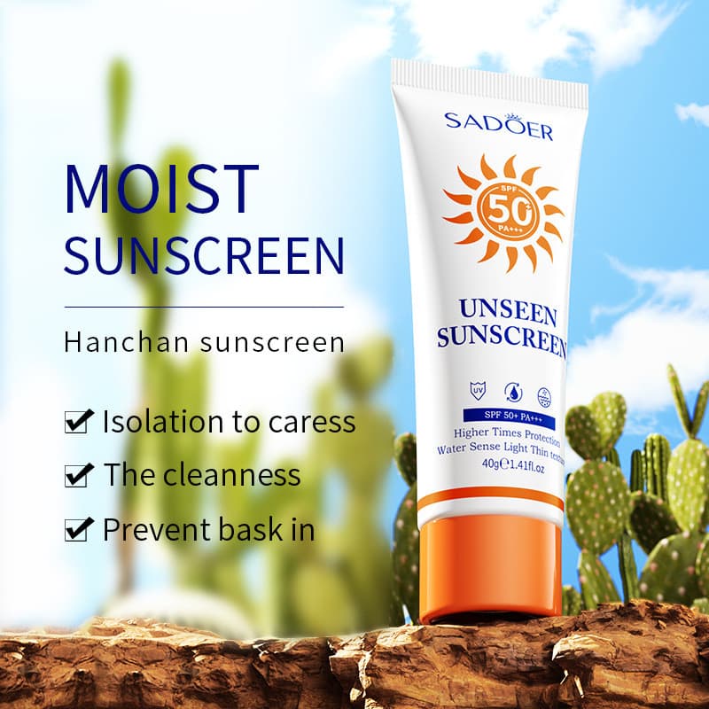 Creme Isolante SADOER SPF50+ Protetor Anti-UV Hidratante para Cuidados com a Pele X9GO