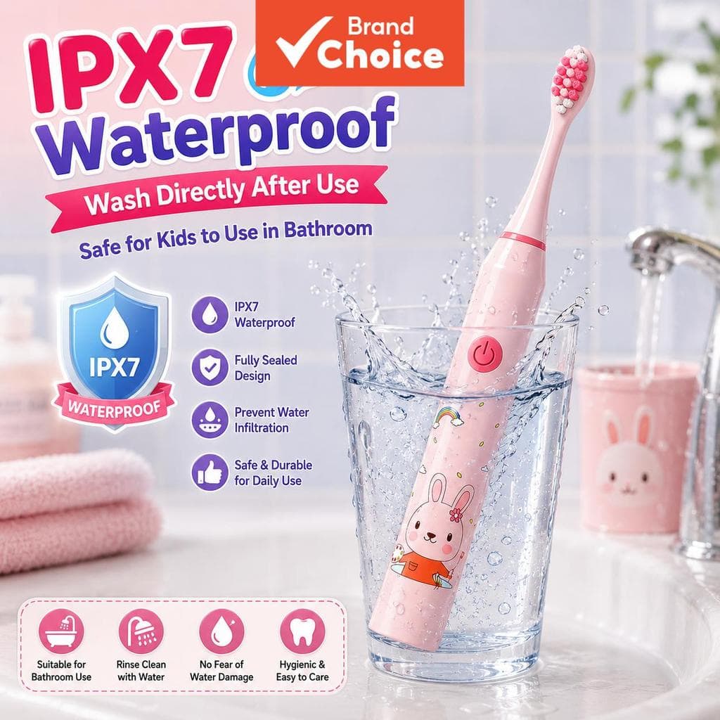 FREEGRIN Escova de Dentes Elétrica Infantil com Cerdas Macias, IPX7 à Prova d’Água, Escova Inteligente para Crianças,