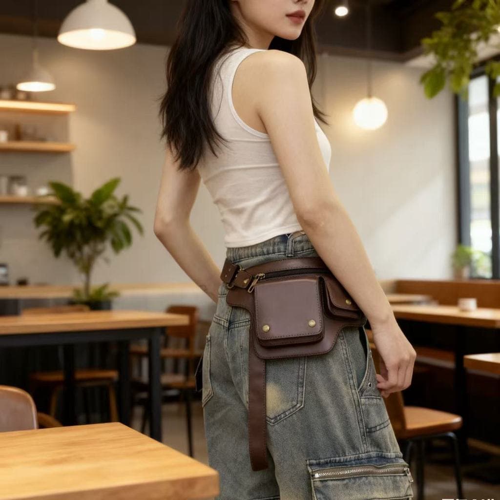 Bolsa esportiva retrô europeia e americana para atividades ao ar livre, bolsa de ombro ajustável, bolsa de cintura,