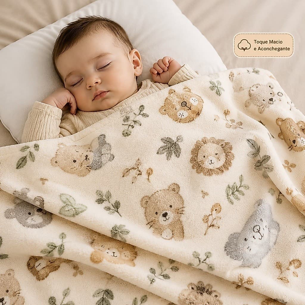 Manta Bebê Soft Antialérgico Kit com 2 Infantil Menino e Menina Mantinha