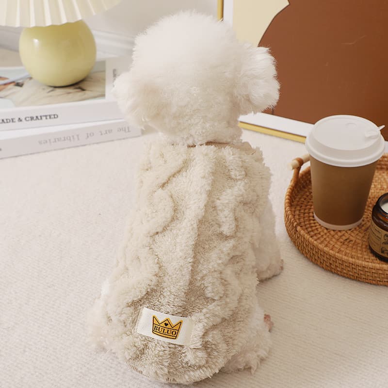 Roupas para cães inverno quente cães pequenos bonito leite cães Outing forro de lã engrossado colete especial Bichon rou