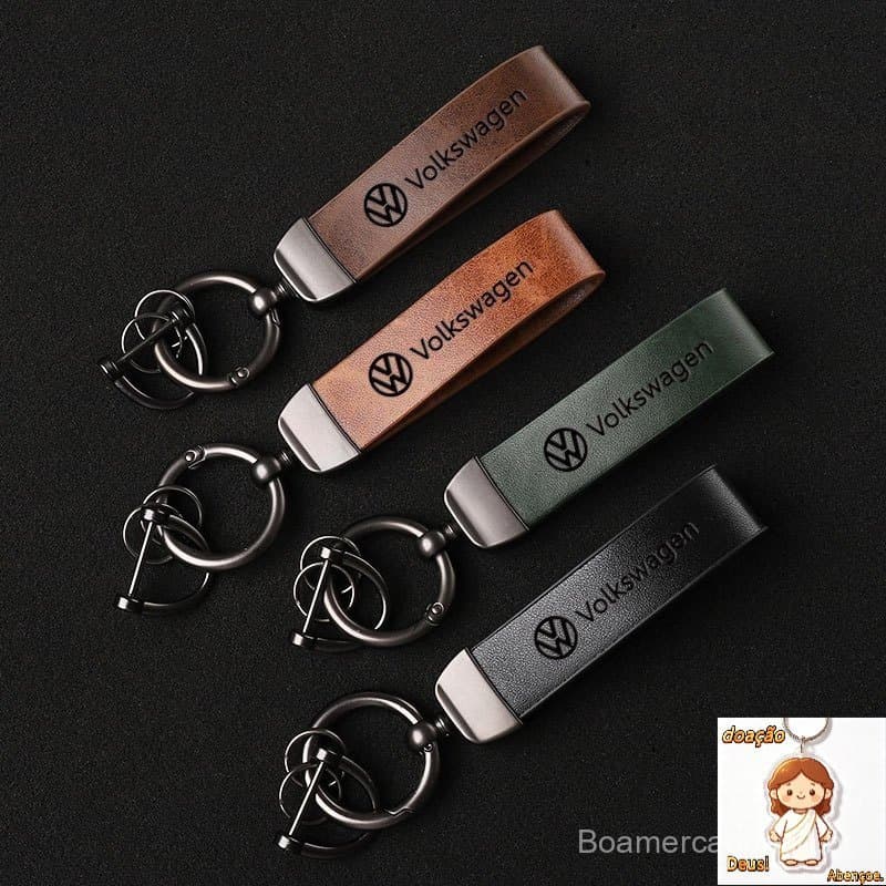 Chaveiro De Couro Genuíno De Luxo Para Carro , Presente Personalizado Volkswagen Scirocco Golf GTI Passat CC Polo Beetle