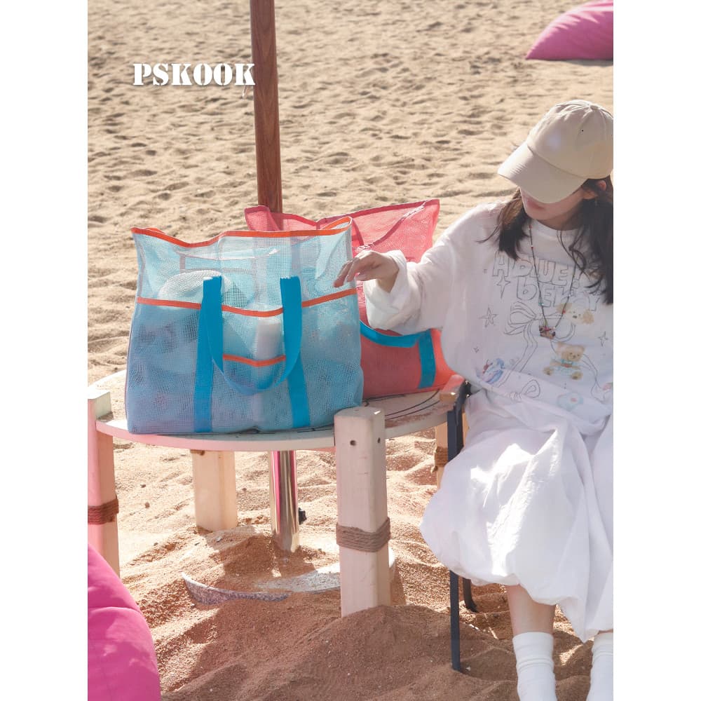 Novo armazenamento de brinquedos das crianças ao ar livre portátil bolsa Net bolso saco de natação grande equipamento à
