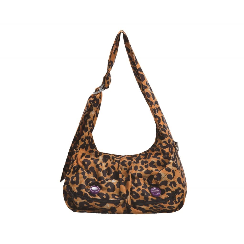 OFFWINTER Leopard Print Stray Bag Retro Hot Girl Style Underarm Bolsa Alça de ombro ajustável Bolsa de ombro Bolsa de vi