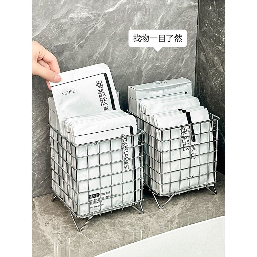 Ins cesta de armazenamento de ferro, dormitório de escritório, caixa de armazenamento, Desktop, grande capacidade, cosmé