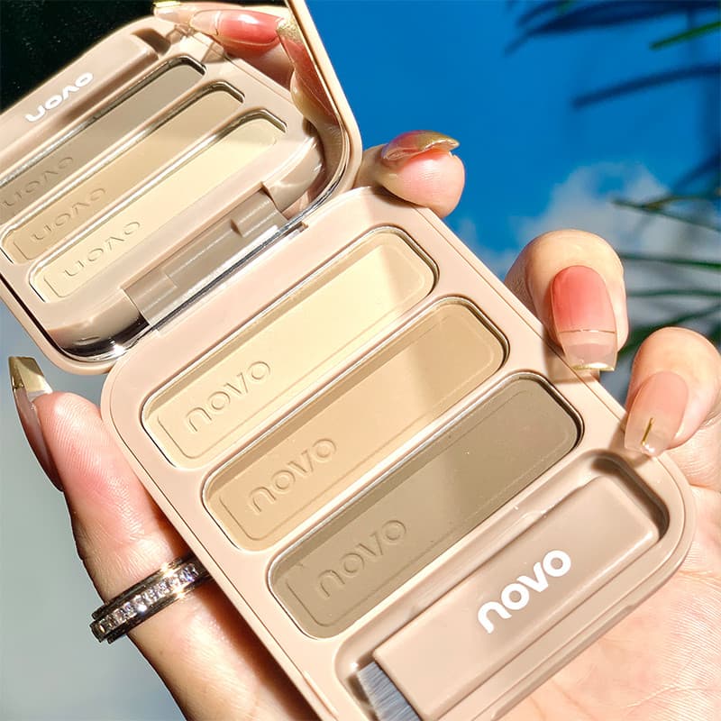 Maquiagem genuína NOVO Pó de sobrancelha de três cores feminino à prova d'água Natural de longa duração à prova de suor
