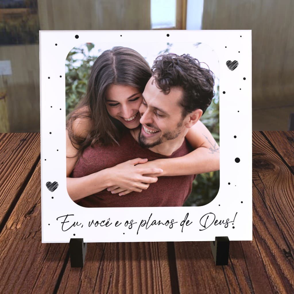 Azulejo Personalizado Casal Presente para Namorado Namorada com foto