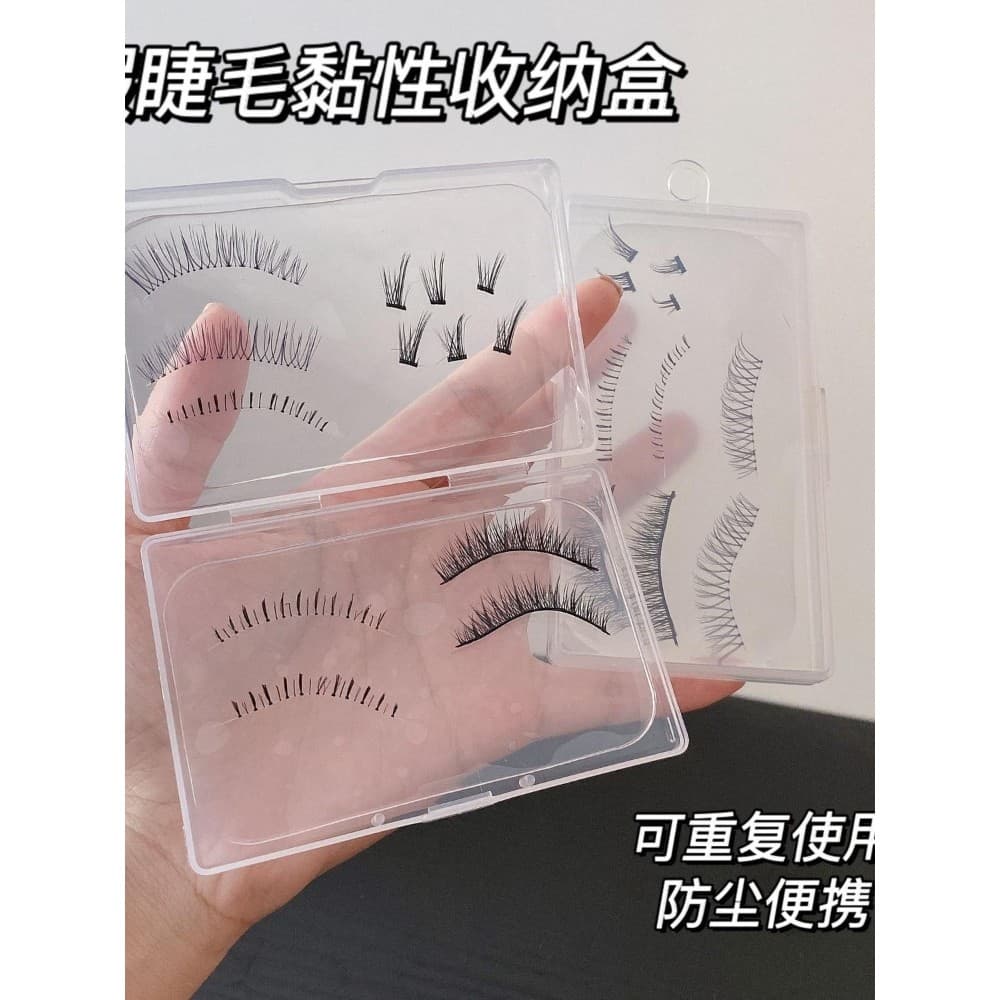 Cílios postiços Anti-poeira caixa de armazenamento transparente cílios pegajosos Silicone testa almofada portátil enxert