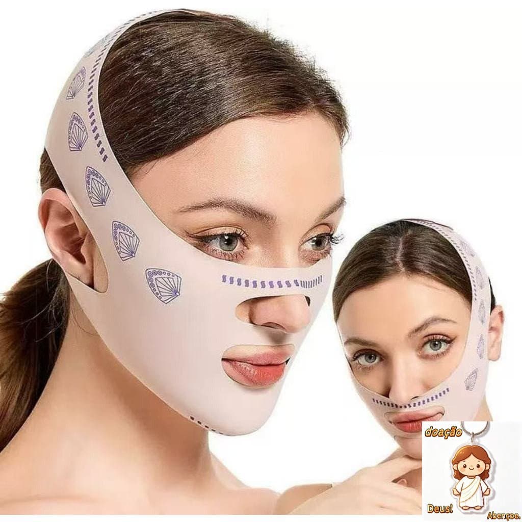 Máscara Lifting V-Line | Cinta Facial para Afinar o Rosto | Efeito Modelador e Reafirmante