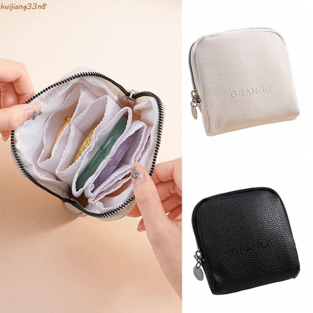 Bolsa Para Embalagem De Joias HUIJIANG , Pulseira De Brincos , Mini Cosmética De Grande Capacidade , Couro PU
