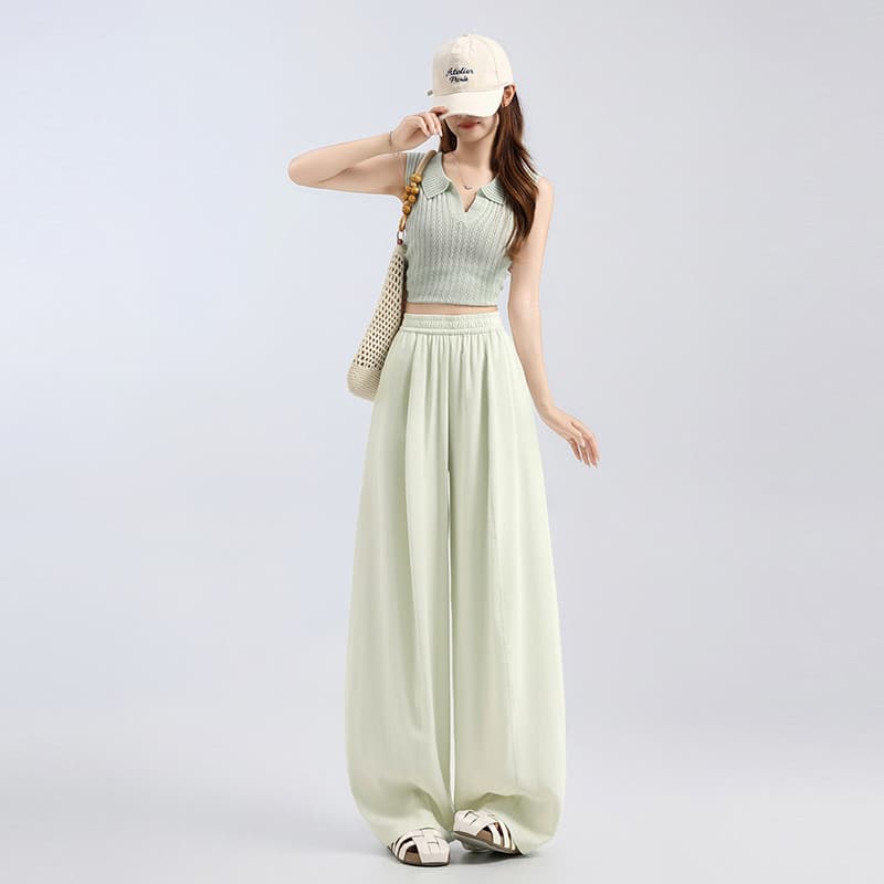 Azure Tencel linho Machete calças femininas verão fino pequeno estilo preguiçoso cintura alta Drape legal calças de pern
