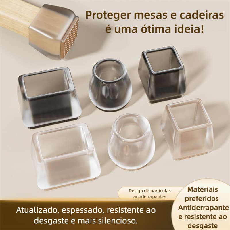 Protetor Silicone Pés Cadeira Almofada Antiderrapante Móveis