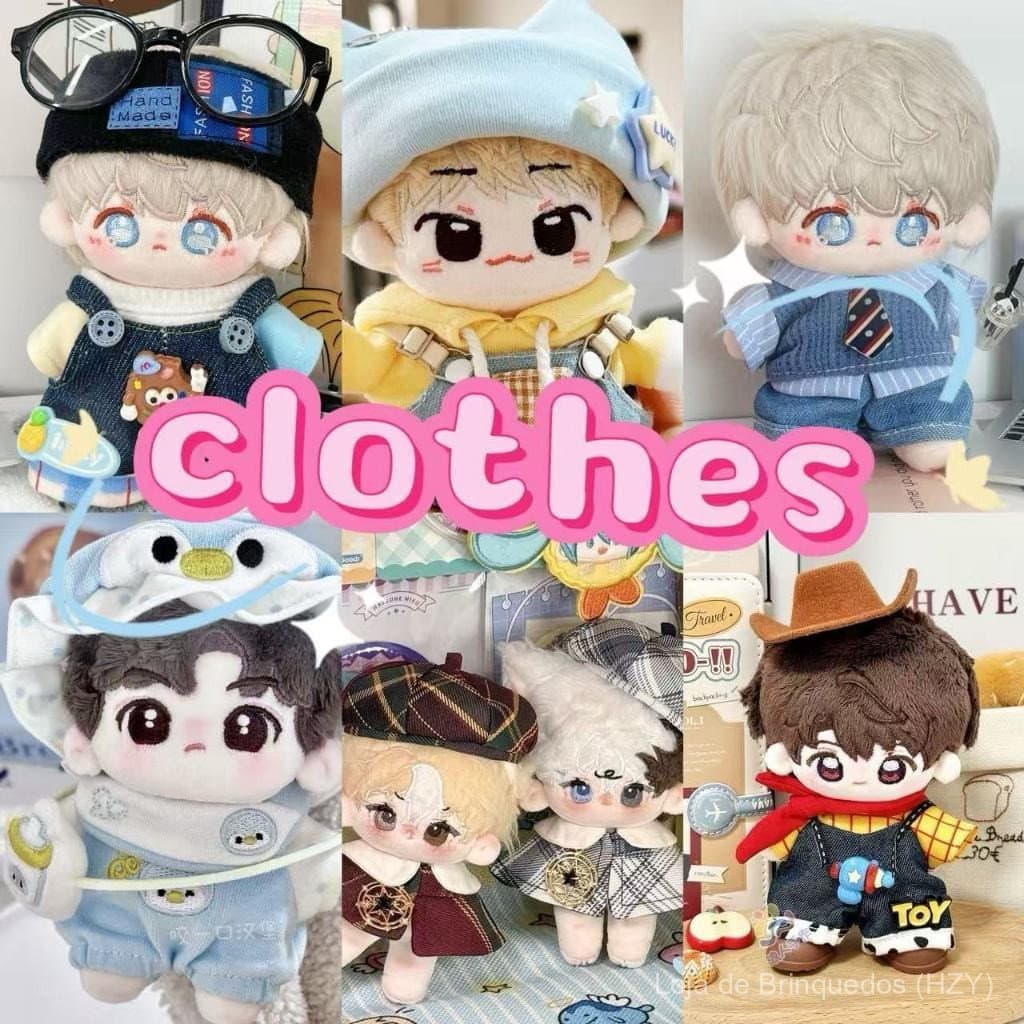 Roupas para bonecos de pelúcia adequadas para bonecos de 10 cm, acessórios de brinquedo, roupas de reposição, adequadas