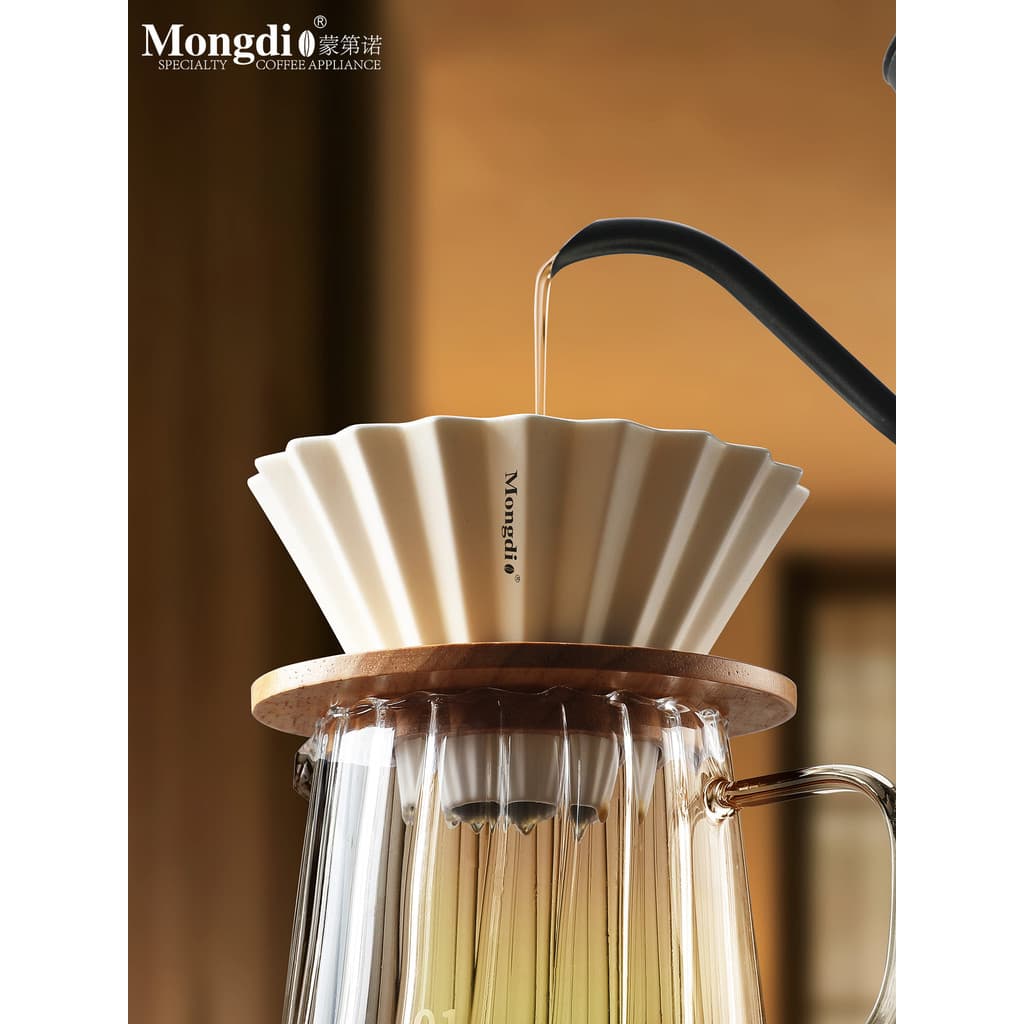 Mongdio copo de filtro de café de cerâmica, copo de filtro de fermentação manual v60, aparelho de café, conjunto de cafe