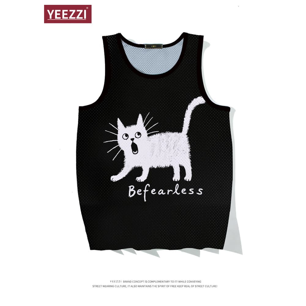 Befearless gelo seda impresso de secagem rápida influenciador colete masculino feminino sem mangas T esportes Fitness vi