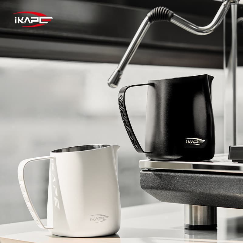 IKAPE Espresso oco guirlanda copo café guirlanda cilindro boca redonda boca Diagonal cilindro de espuma de leite com esc
