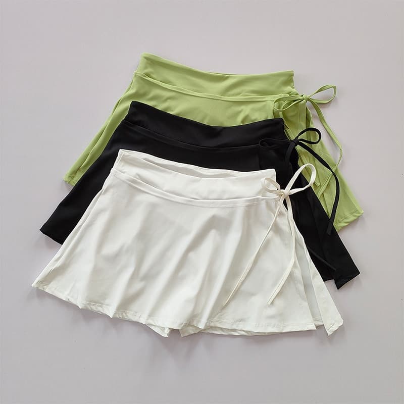 Saia Esportiva de Yoga, Calça Capri para Badminton e Tênis, Secagem Rápida, Com Bolso e Alça Dividida para Uso ao Ar Liv