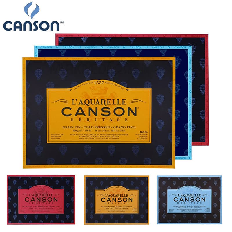 Conson Heritage Livro Aquarela Estudante Livro de Cola de Vedação de Quatro Lados 300g 20 Páginas Polpa de Algodão Puro