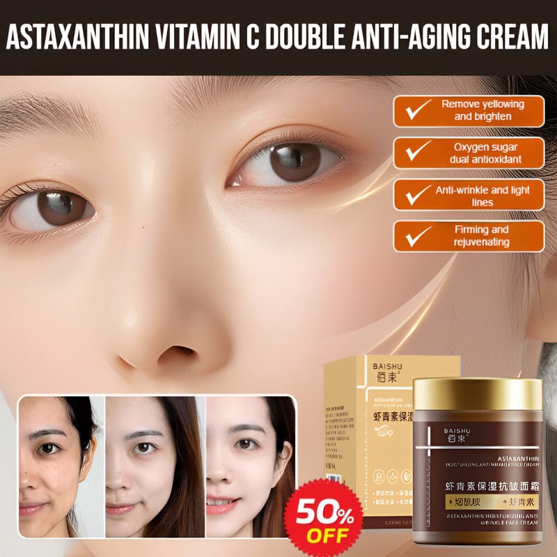 [Rosto Iluminado Sem Rugas] Creme Facial Astaxantina & Vitamina C/Hidratação/Antienvelhecimento