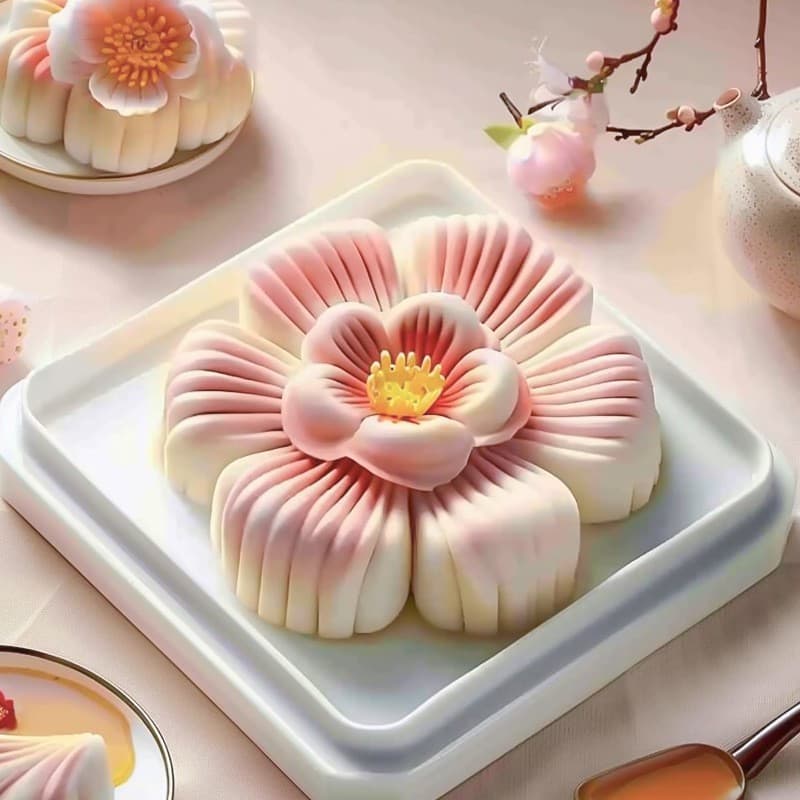 Estilo chinês flor pele de neve Mooncake molde de Silicone caseiro criativo pastelaria Wagashi Mung feijão bolo moedor a