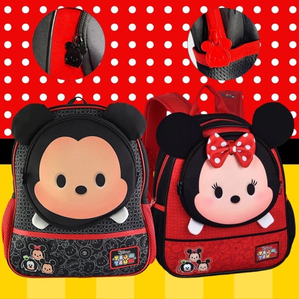 Mochila Escolar Costas Mickey Disney Viagem Passeio Levar Material Escolar Orelhinha Personagem