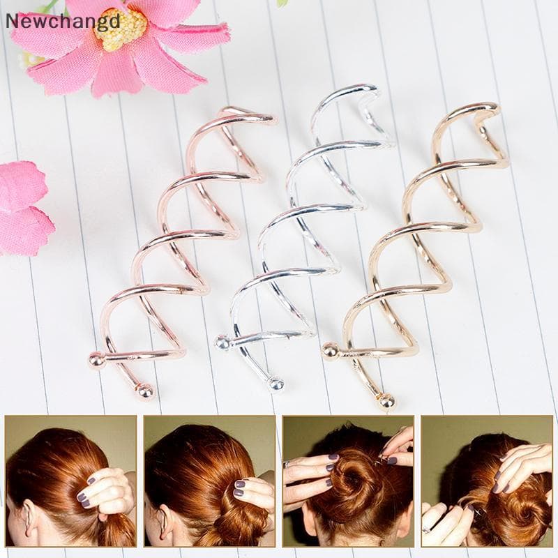 [Newchangd] 10 Peças De Grampos De Cabelo Torcidos Em Espiral , Clipes Giratórios , Bun Sti Pi Para Estilo DIY BR