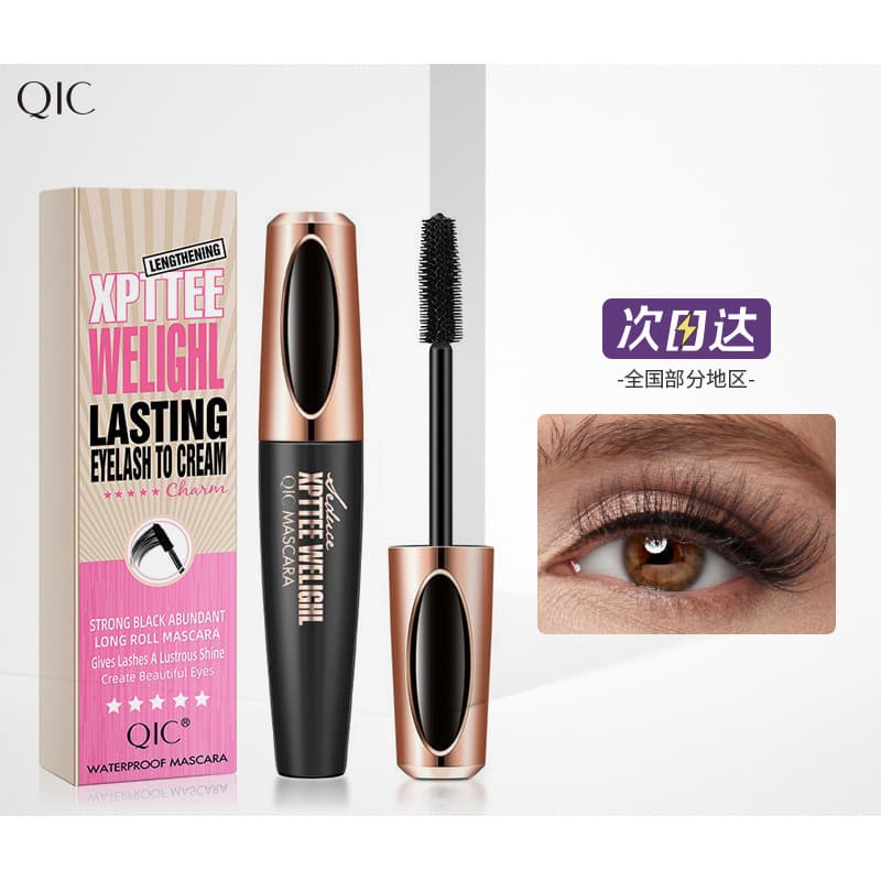 [Estoque pronto] QIC Big Eye 4D Rímel à prova d'água à prova de suor e sem manchas Grosso Long Curling Mascara Primer Ma