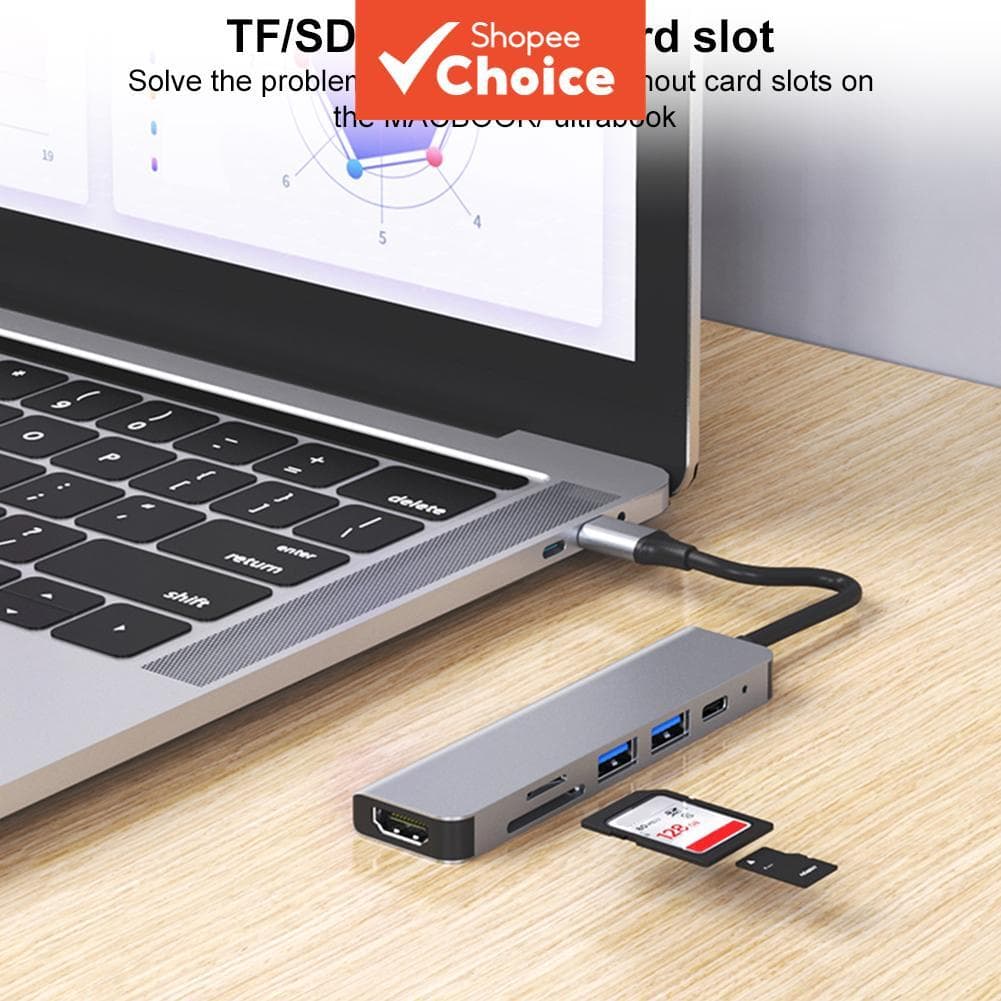 Adaptador USB C Hub Tipo-Para 4K HDMI SD TF Cartão PD Divisor De Carga Rápida Docking Station Telefone MacBook Computado