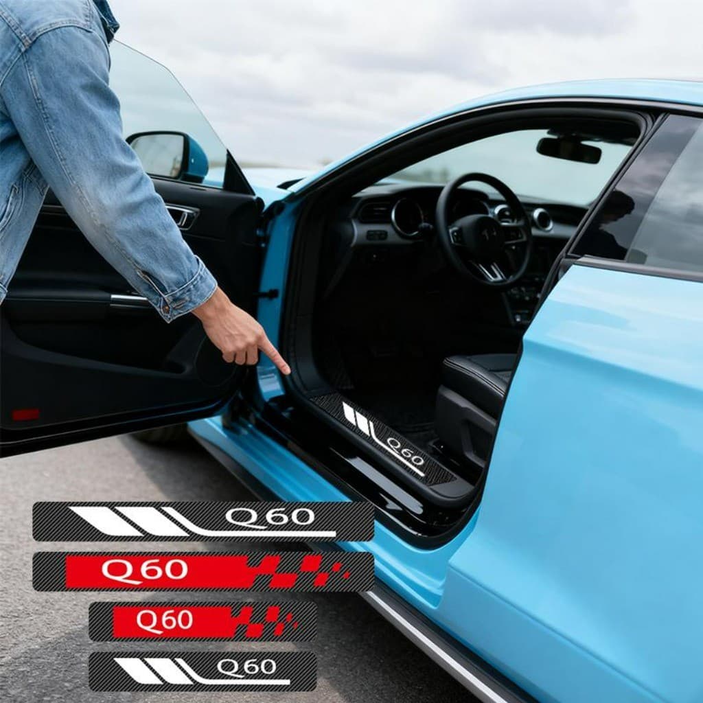 Kit 4 Peças Autocolante Adesivo De Soleira De Porta Automotiva Acessórios Para Carro For Infiniti Q60 Coupe Luxe