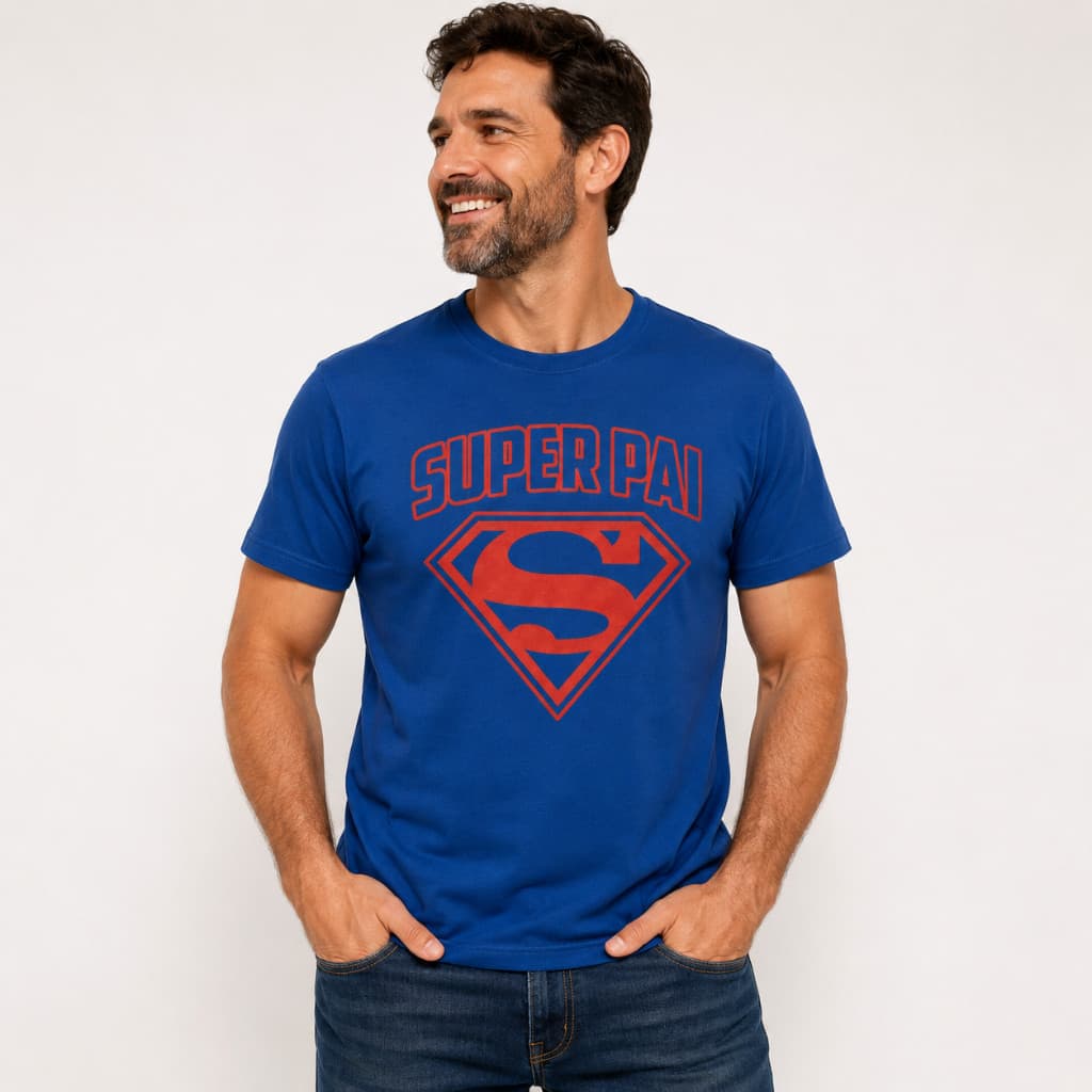 Camiseta Super Pai Masculina Presente Dia dos Pais 100% Algodão Confortável Premium