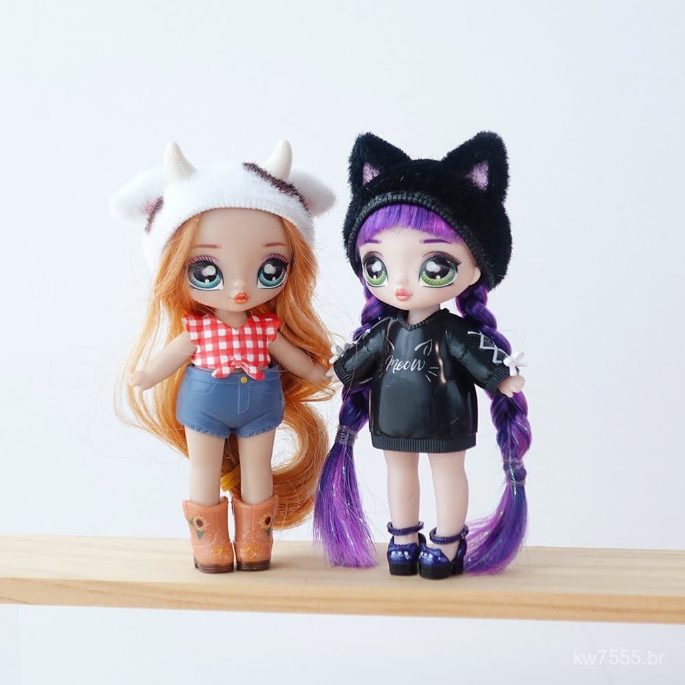 Mini Bonecas Surpresa NanaNana para Meninas, Brinquedos de Casa de Bonecas, Elegantes e Modernas, com Roupas Intercambiá