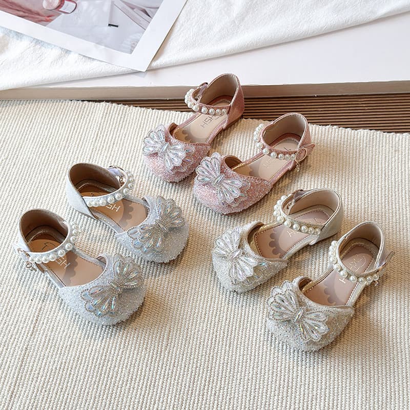 Meninas sandálias 2026 novo estilo moda princesa sapatos sola macia Baotou bebê sapatos de cristal crianças verão desemp