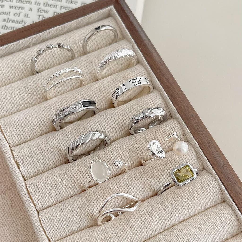 Com anel de estilo moderno exclusivo, abertura ajustável, simples e elegante, anel feminino, zircônia incrustada, XSWV.