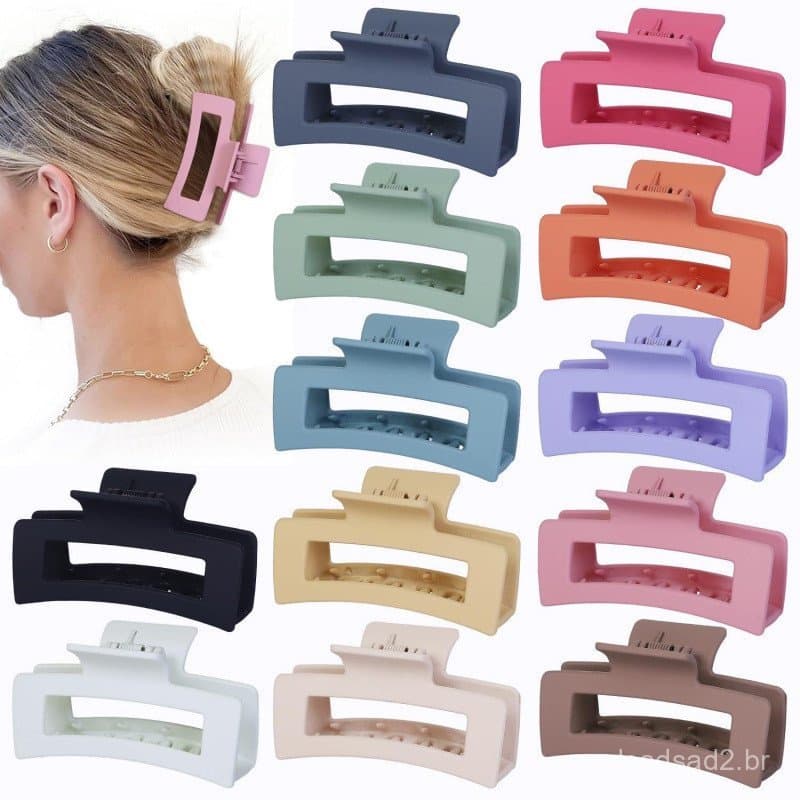 Conjunto de 12 presilhas de cabelo de tamanho médio Sisiaipu, 3,5 polegadas, presilhas coloridas adequadas para cabelos