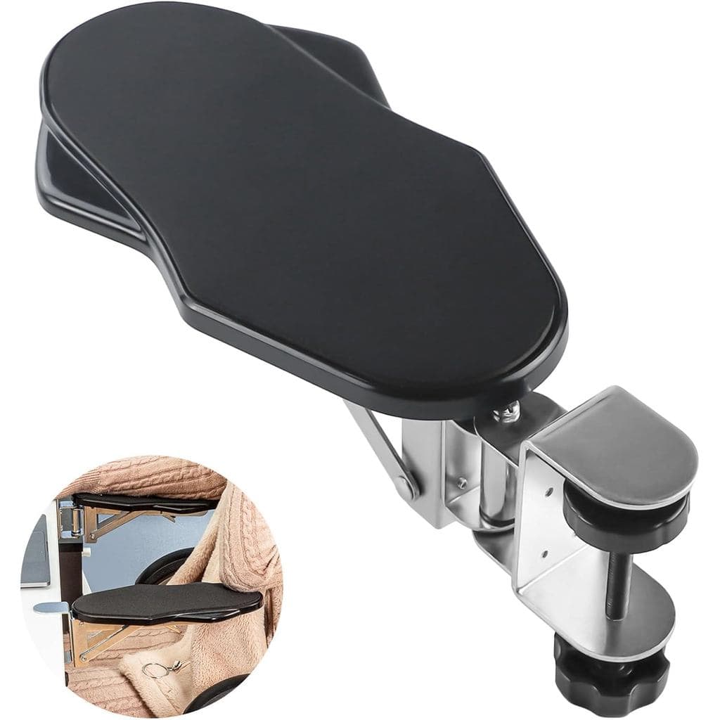 Apoio de Braço para Mesa, Apoio de Cotovelo Ergonômico Dobrável para Mesa de Computador, Bandeja Extensora de Mesa Ajust