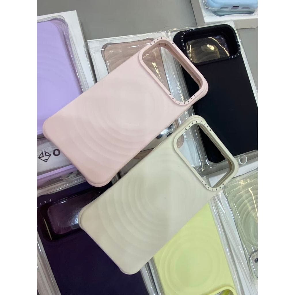 Novo Padrão Ondulado material Antiincrustante Capa De silicone Magnético Para iPhone17 16 15 14 13 12 11 Pro Max