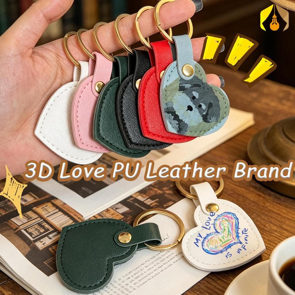 Porta-Chaves Com Fecho Lagosta De Mola Destacável-DIY Em Branco PU Coração Chaveiro-Cor Macaron Aleatória Mochila Diária