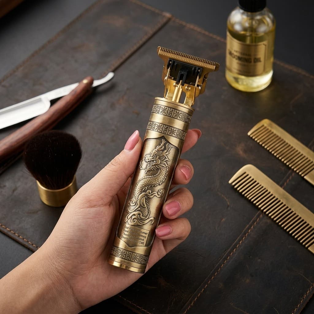 Maquina De Barba Eletrica T9 Dragão Máquina Cortar Cabelo Sem Fio Retrô Modelo Dragão De Ferro Acabamento Pezinho
