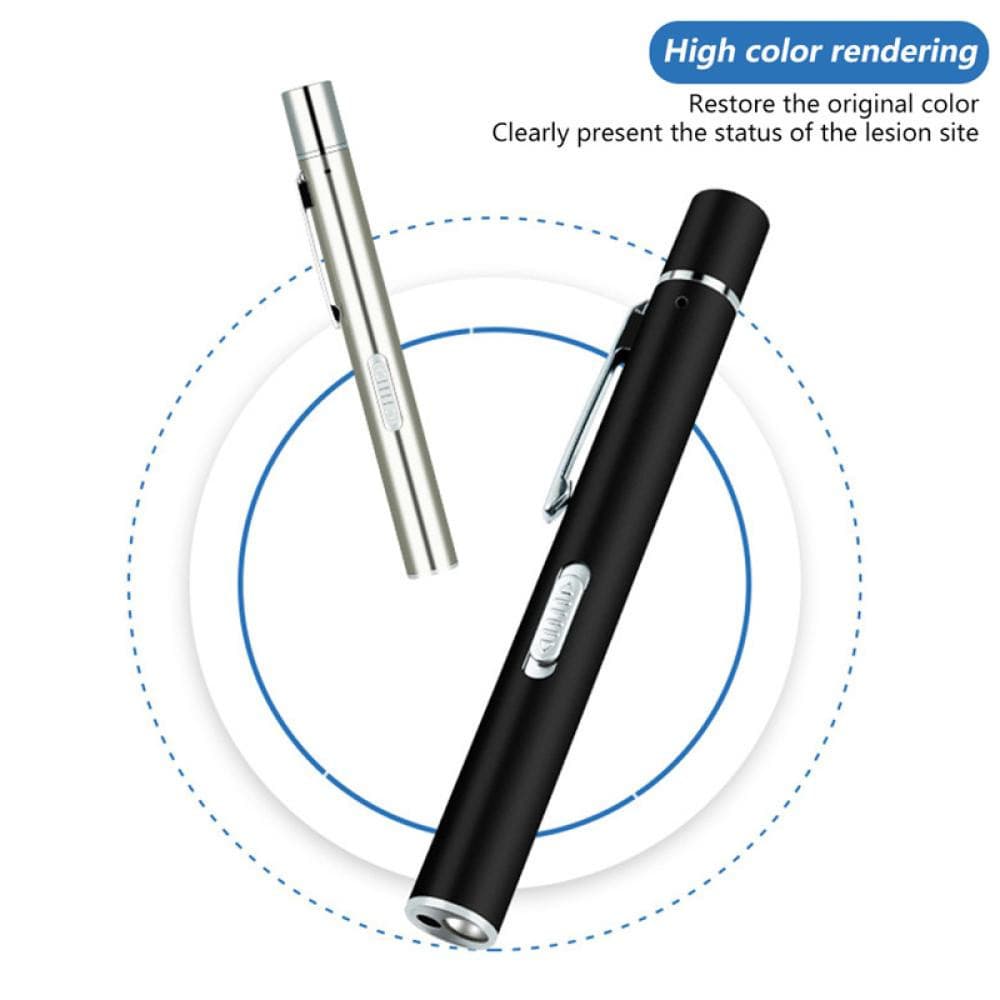 Lanterna Médica Recarregável USB, Lanterna Portátil em Forma de Caneta, Mini Luz LED com Clipe de Aço Inoxidável A1J2