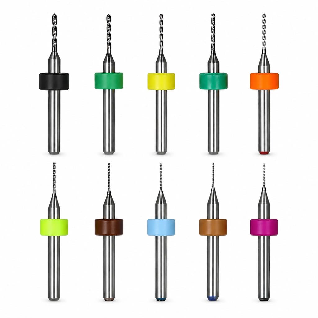 Kit 10 Micro Brocas Tungstênio Haste 1/8 Precisão CHARBS 00068 PCB CNC Eletrônica Circuito Impresso