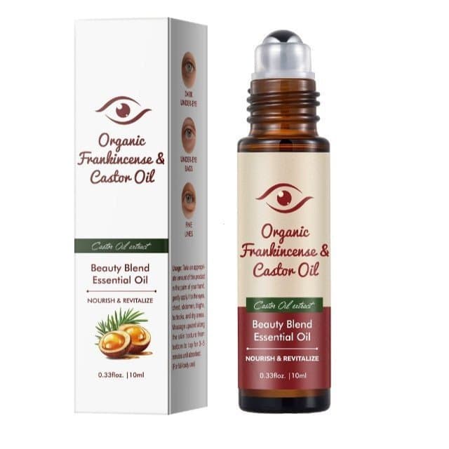 UpNature Óleo de Rícino Orgânico e Frasco Roll-On para Aromaterapia - Óleo de Rícino 100% Puro, Livre de Hexaclorobe
