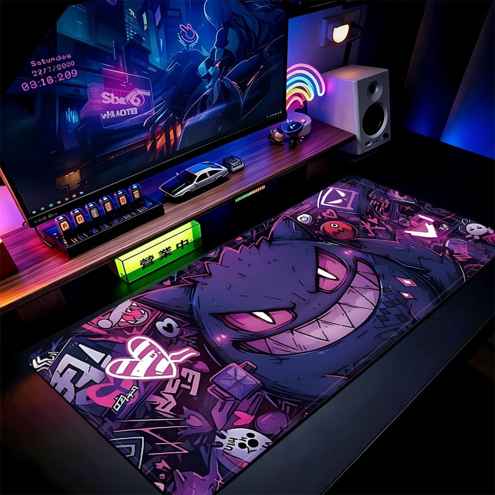 Grande Jogo Mouse Pad Antiderrapante 80X30 CM Impressões Personalizadas Mousepad Borda Costurada Gengar KK