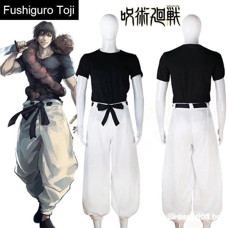 Peruca de Cosplay do Anime Jujutsu Kaisen, 2ª Temporada, Toji Fushiguro, Peruca de Assassino, Uniforme para Mulheres GT1