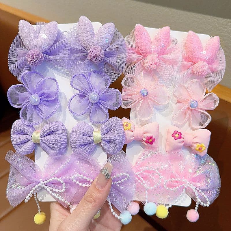 Crianças arco grampo de cabelo estilo princesa tecido flor par clipe bebê não machuca o cabelo cocar menina ornamentos f